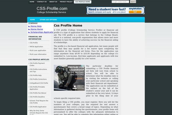 css-profile.com site used Invoke