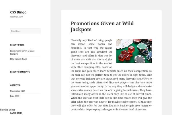 Twenty Fifteen theme site design template sample