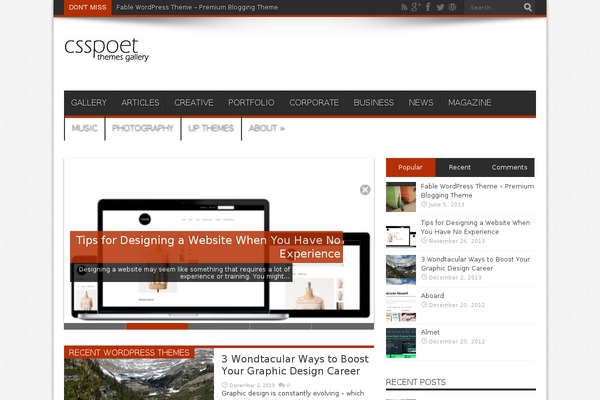 Jarida theme site design template sample