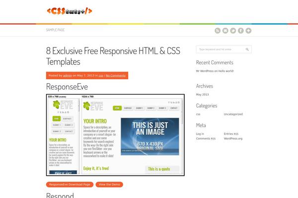 Patus theme site design template sample
