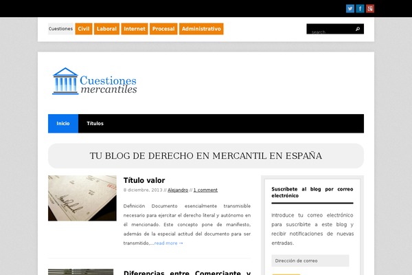 cuestionesmercantiles.es site used Wpex Bloggit