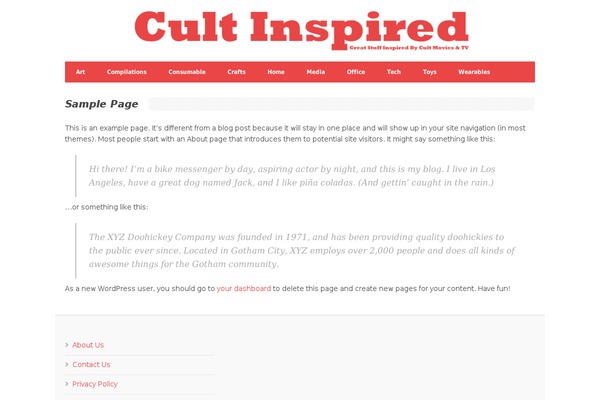 cultinspired.com site used Megazine v1.06
