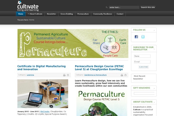 cultivate.ie site used Sixteen Nine Pro Theme