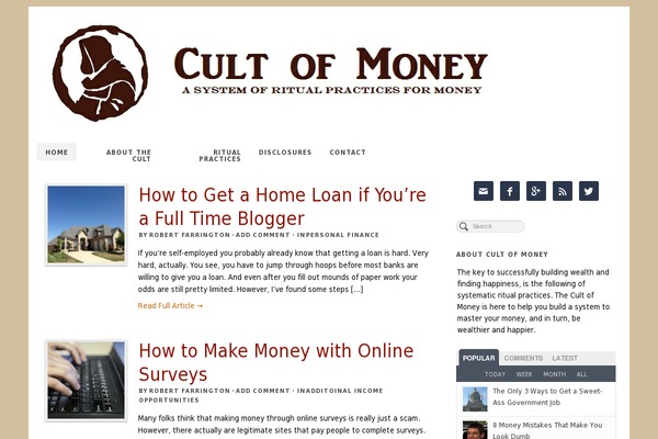 cultofmoney.com site used Cult-of-money