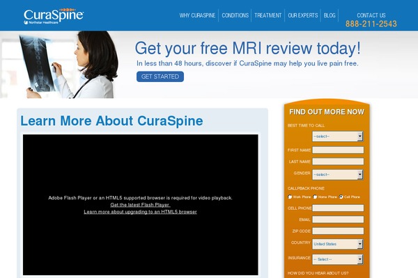 curaspineprocedure.com site used Curaspine