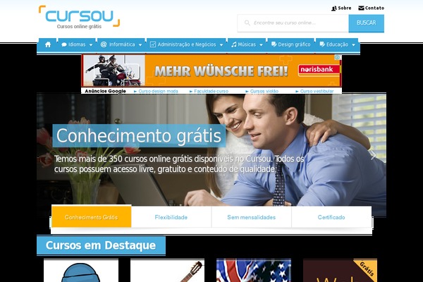 cursou.com.br site used Tema-cursou