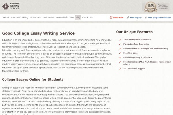 WordPress website example screenshot