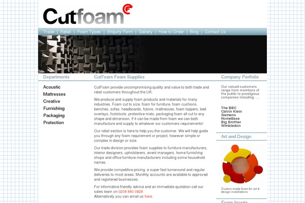 cutfoam.co.uk site used Emptycanvas