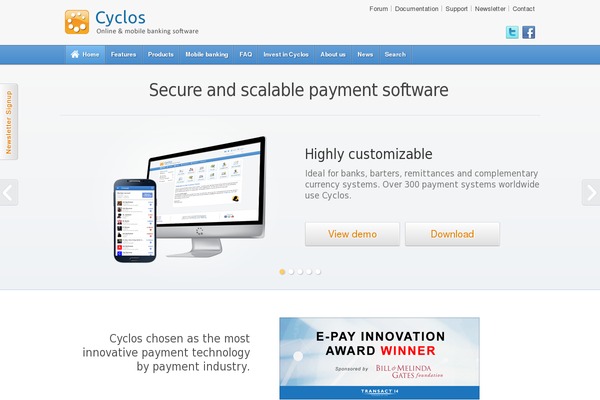 cyclos.org site used Cyclos