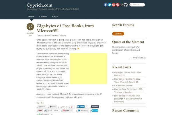 cyprich.com site used Designfolio