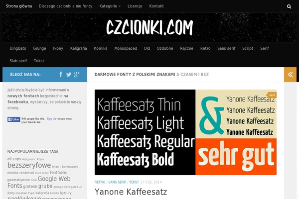 czcionki.com site used Hypermarket