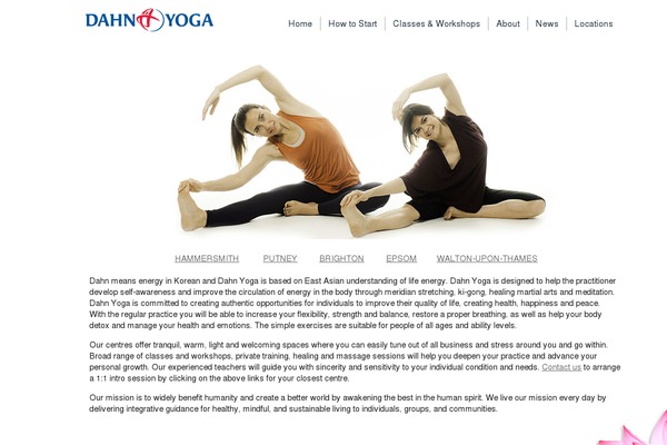 dahnyoga.co.uk site used Yogatheme