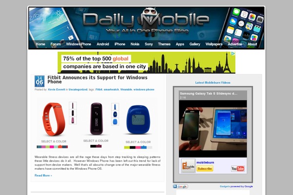 Mobile theme site design template sample