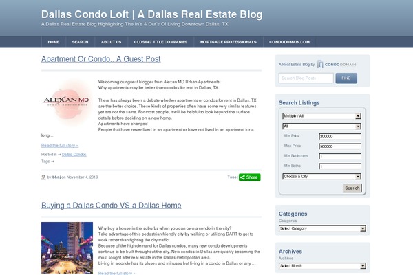Condo theme site design template sample