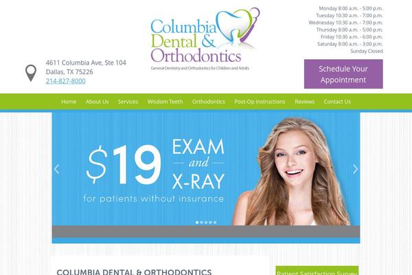 Columbia theme site design template sample