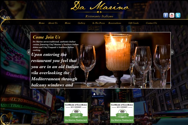 damarino.com site used Foodie-restaurant