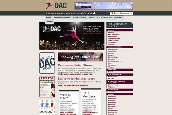dancewear.ca site used Dac