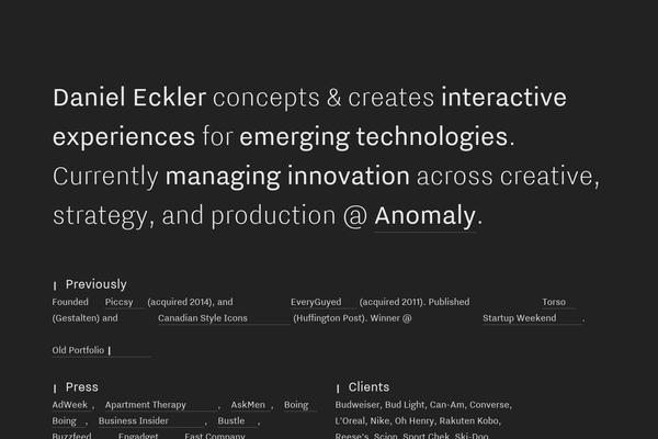 danieleckler.com site used Eckler