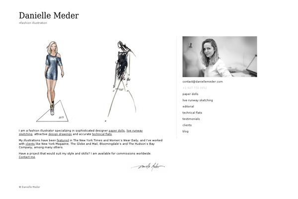 daniellemeder.com site used Barecity_1.2