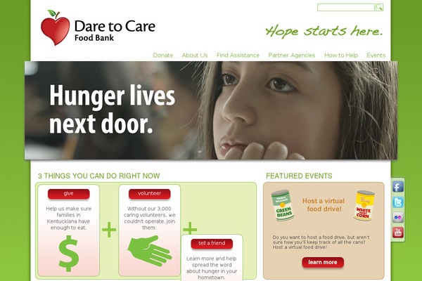 daretocare.org site used Foodbank