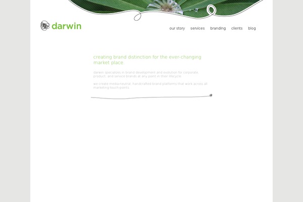 Darwin theme site design template sample