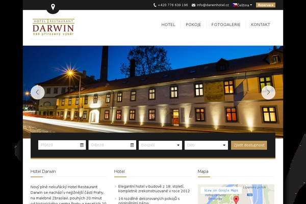 darwinhotel.cz site used Soho Hotel