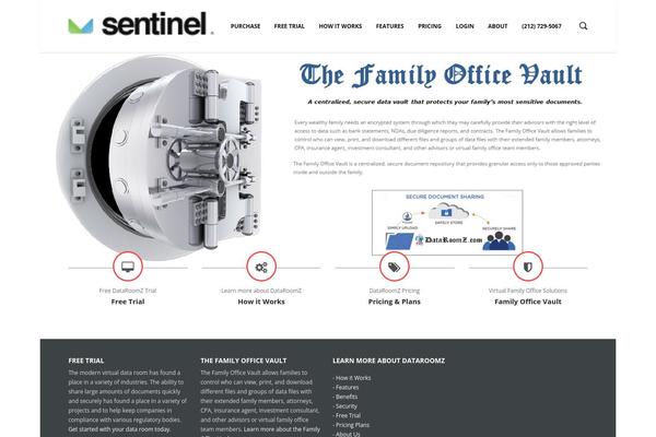 Sentinel theme site design template sample