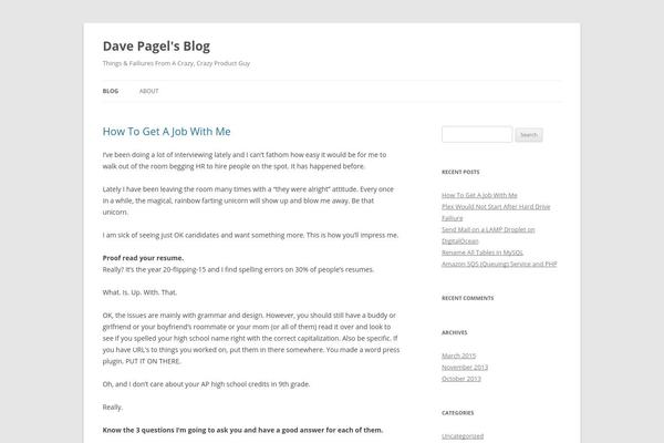 Twenty Twelve theme site design template sample