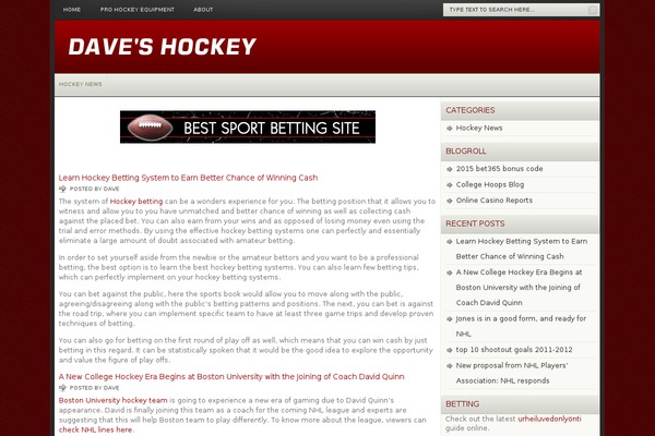 daveshockey.com site used Bidzine