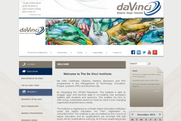 Davinci theme site design template sample