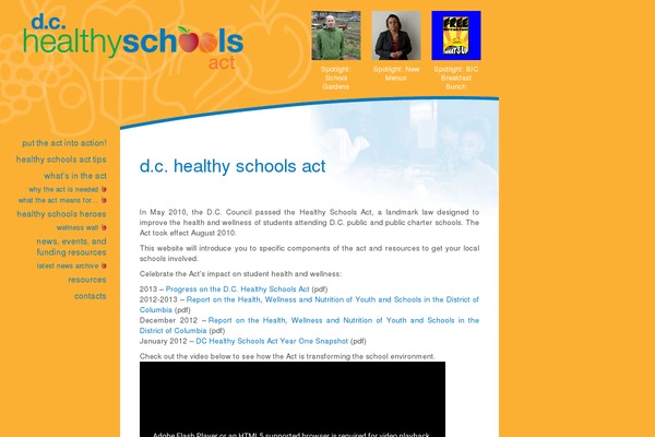 dchealthyschools.org site used Healthy