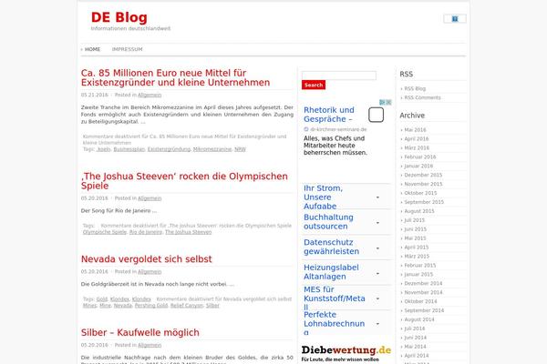 de-blog.de site used Allgemein-theme