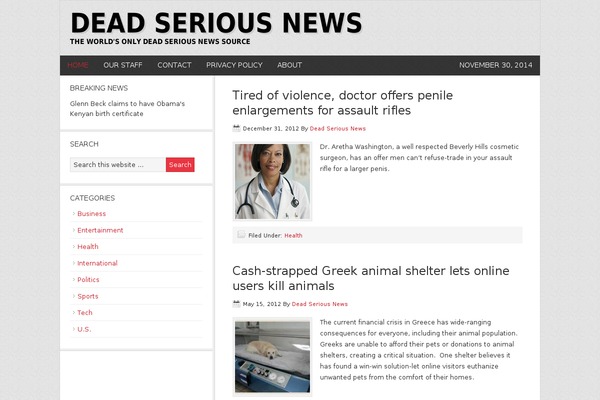 deadseriousnews.com site used News