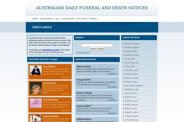 deathnoticesaustralia.com.au site used Notices_theme
