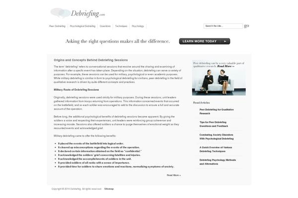 debriefing.com site used Debriefing
