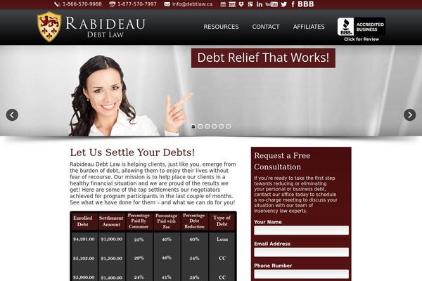 debtlaw.ca site used Rabideaulaw