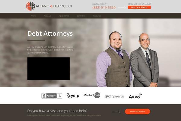 debtsettlementlawyers.us site used Ariano