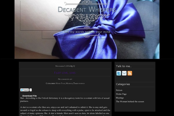 decadentwhispers.com site used Typo-o-graphy