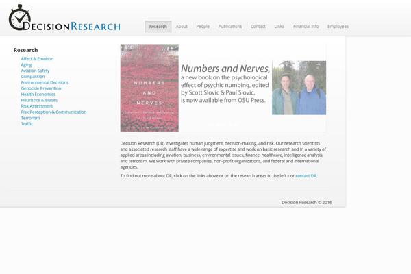 decisionresearch.org site used Twentytwelve-dr