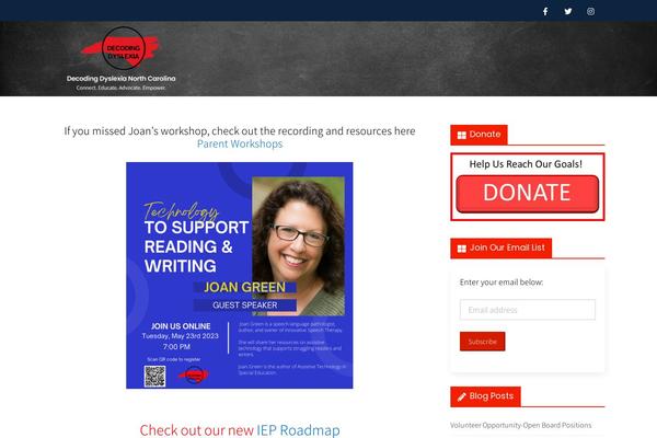 decodingdyslexianc.org site used Learning-point-lite