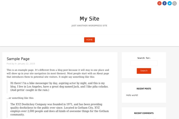 WordPress website example screenshot