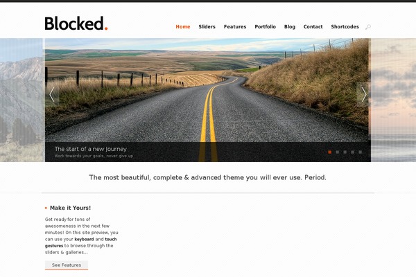 Blocked theme site design template sample