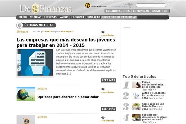definanzas.com site used Tendenzias2019