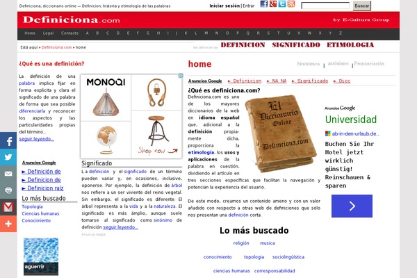 definiciona.com site used Editorx