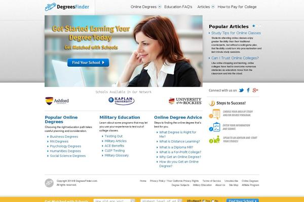 degrees.info site used Degreesfinder