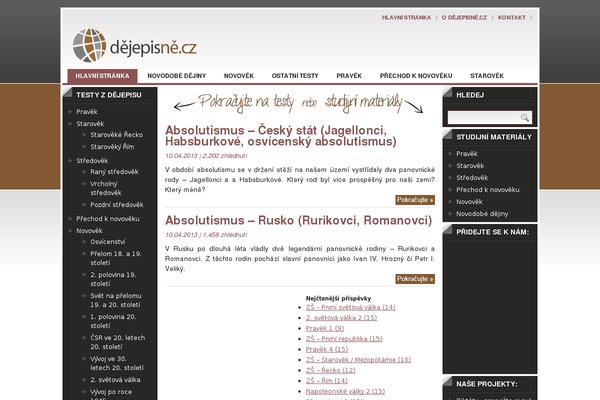 dejepisne.cz site used Praven