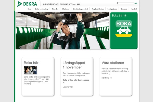 dekra-bilbesiktning.se site used Dekra