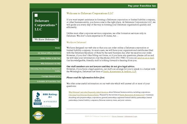 delawarecorp.com site used Delawarecorp