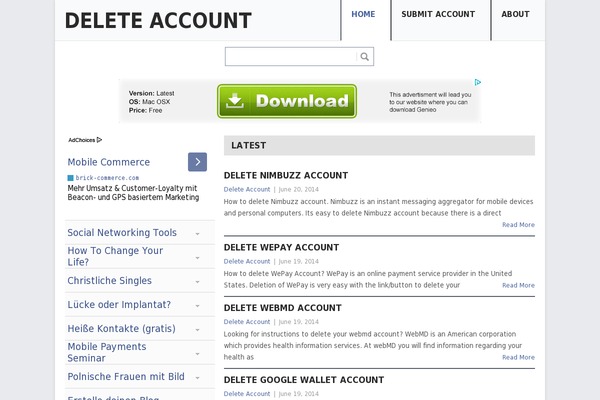 delete-account.com site used Delete1