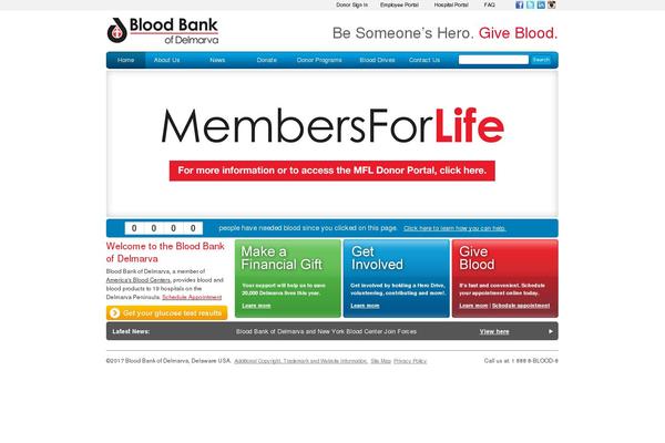 delmarvablood.org site used Bloodbank